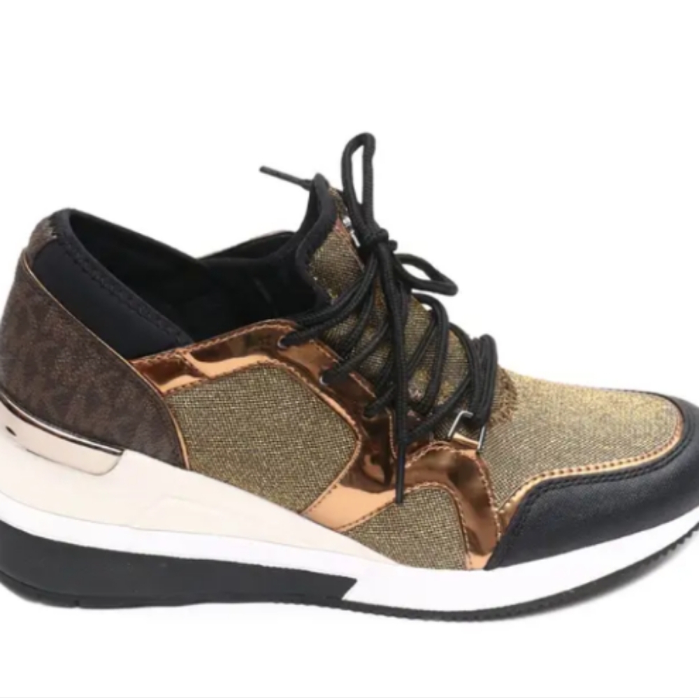 Women's Gold and Black Sneakers - Picture 2 of 3